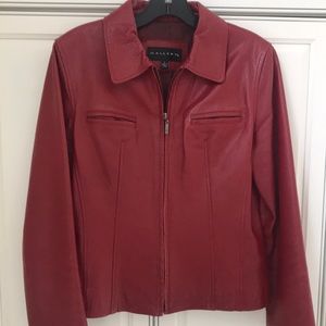 Faux leather jacket, zip front